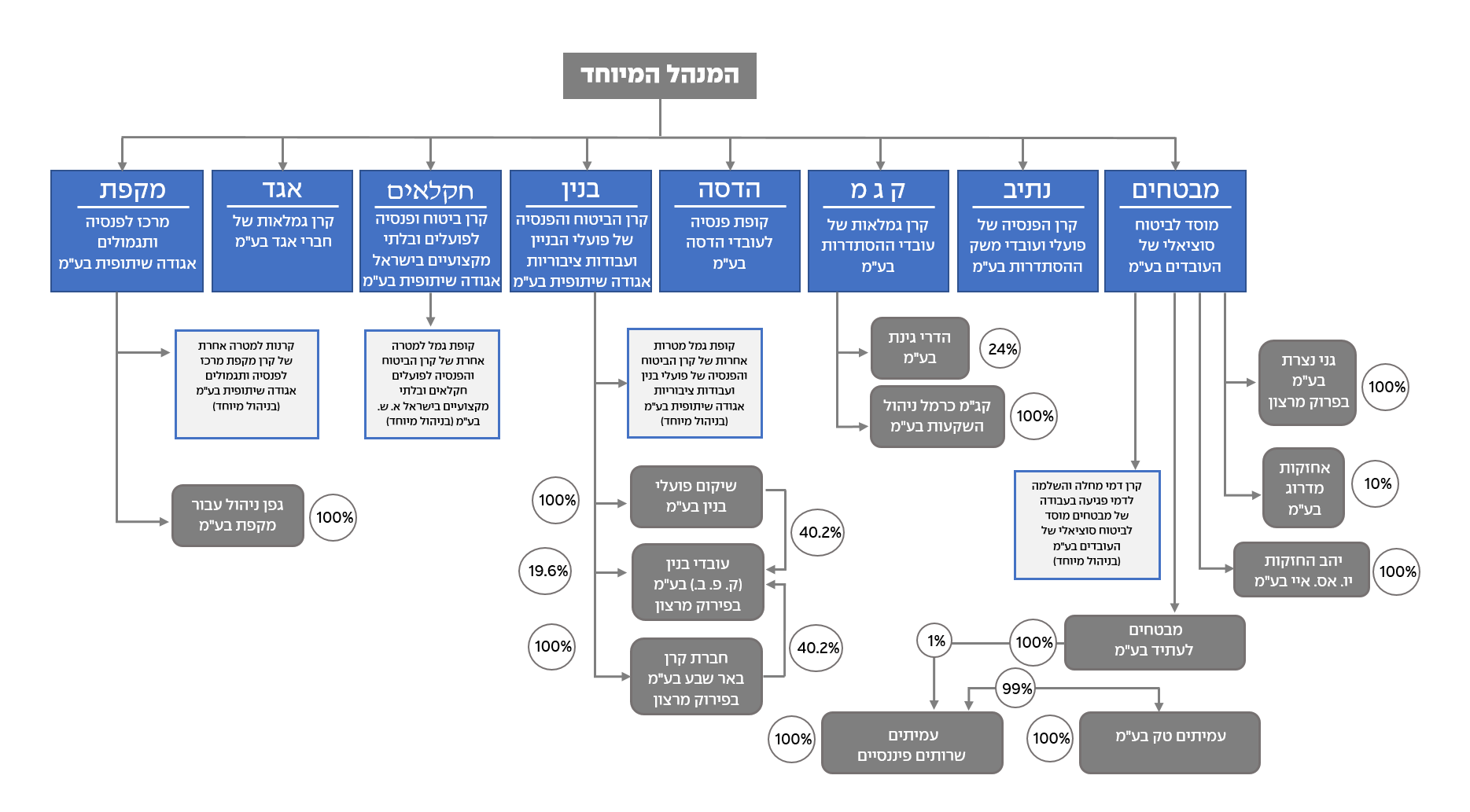 תרשים מתאר של גורמים קשורים בארגון